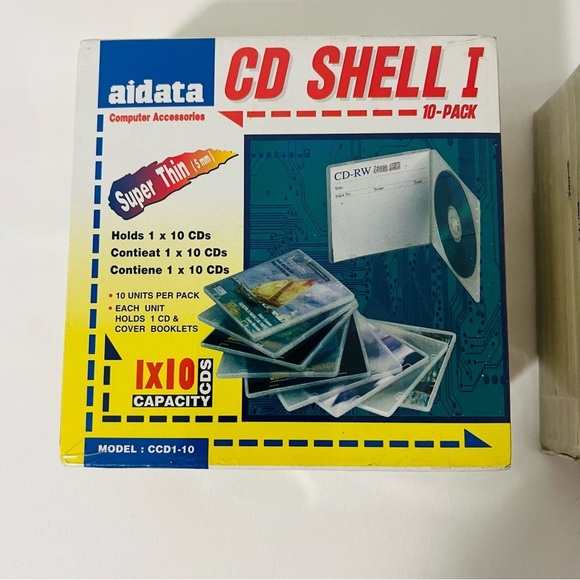 Aidata CD Cover Booklet Case 10 Unite Per Pack NEW Bundle of (2) Super Thin 5mm - Picture 5 of 6